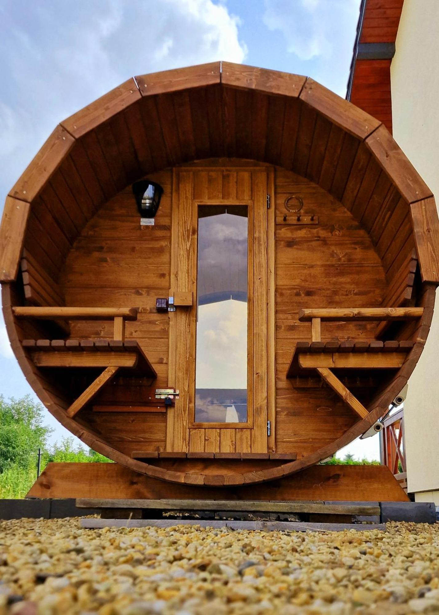 Boutique Odyseja & Spa Цехоцинек Екстер'єр фото Barrel sauna